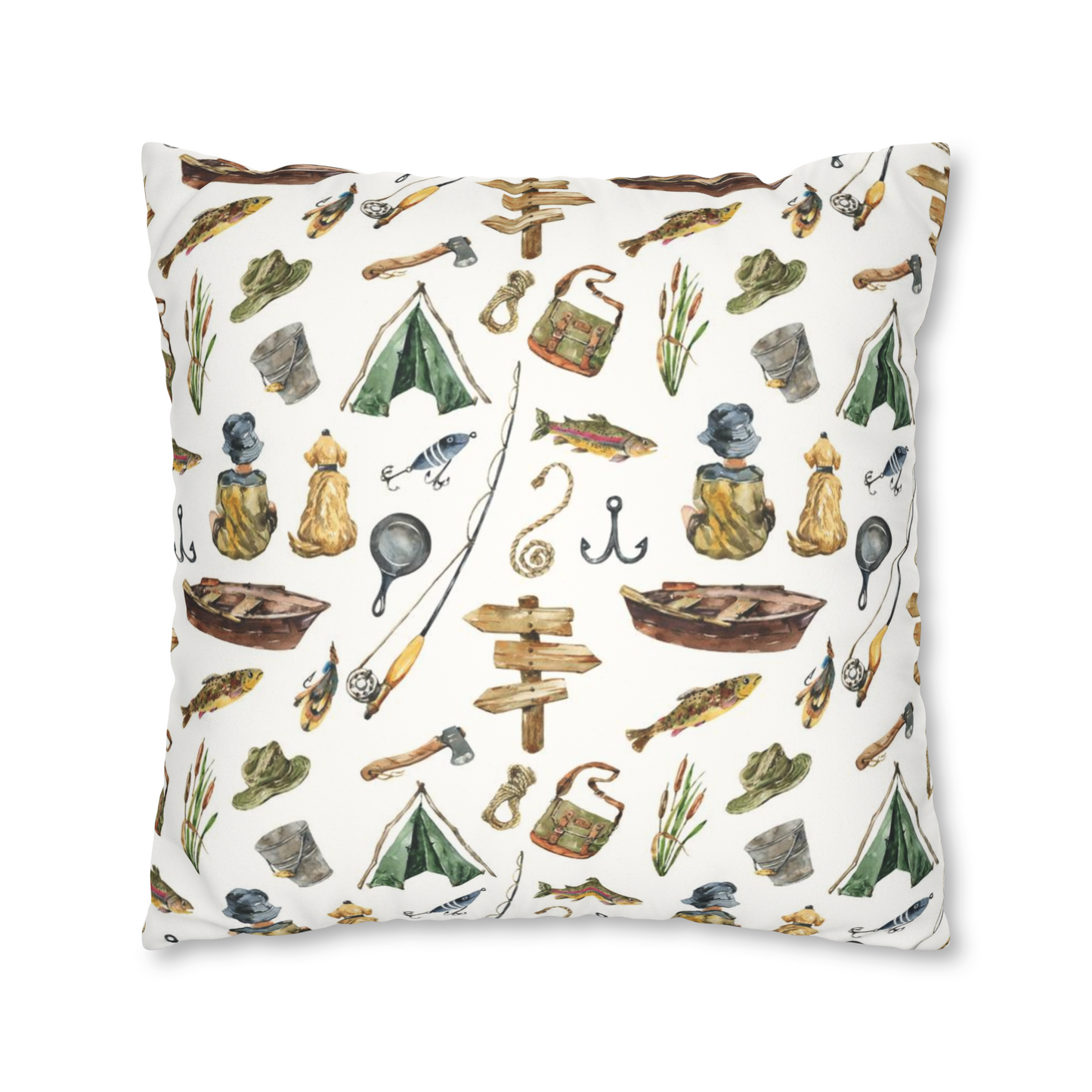 Fishing Personalized Pillow, Gone Fishing Nursery Decor - Sweet Fisherman