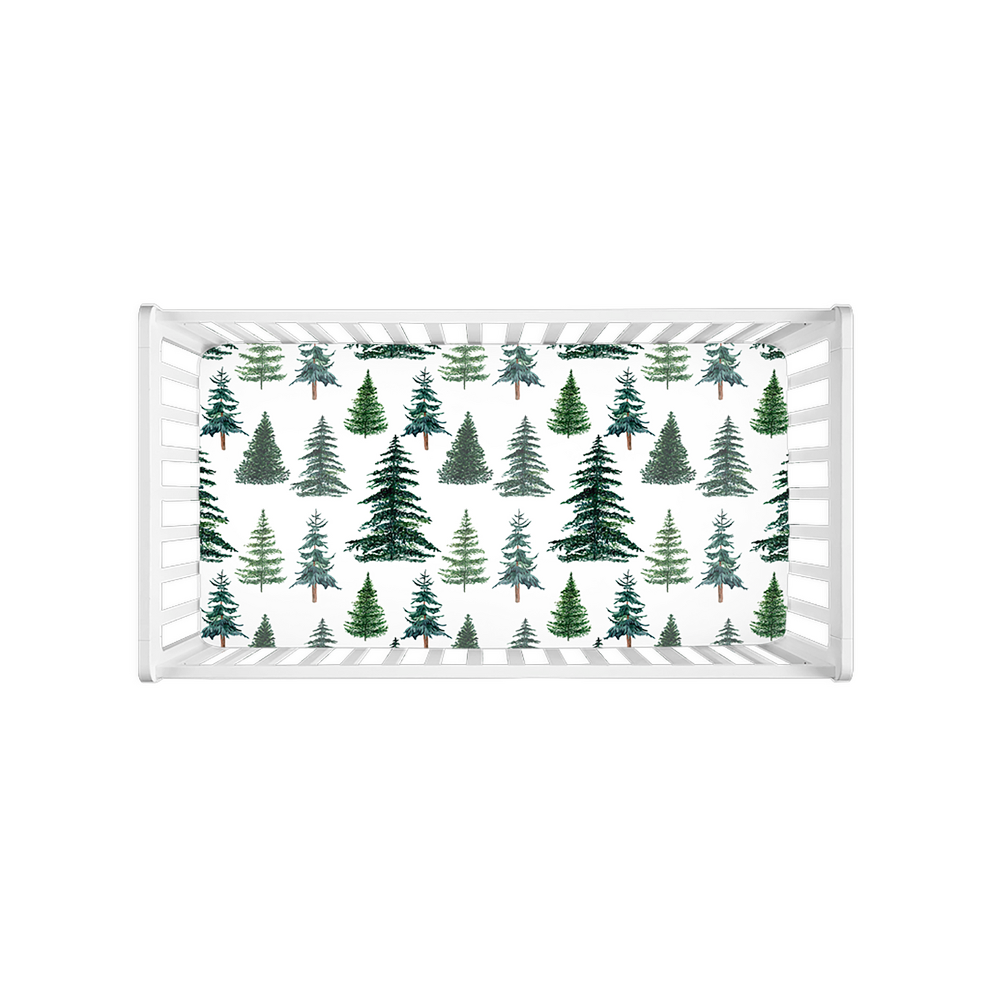 Pine Trees Minky Crib Sheet, Forest Nursery Bedding - The Forest