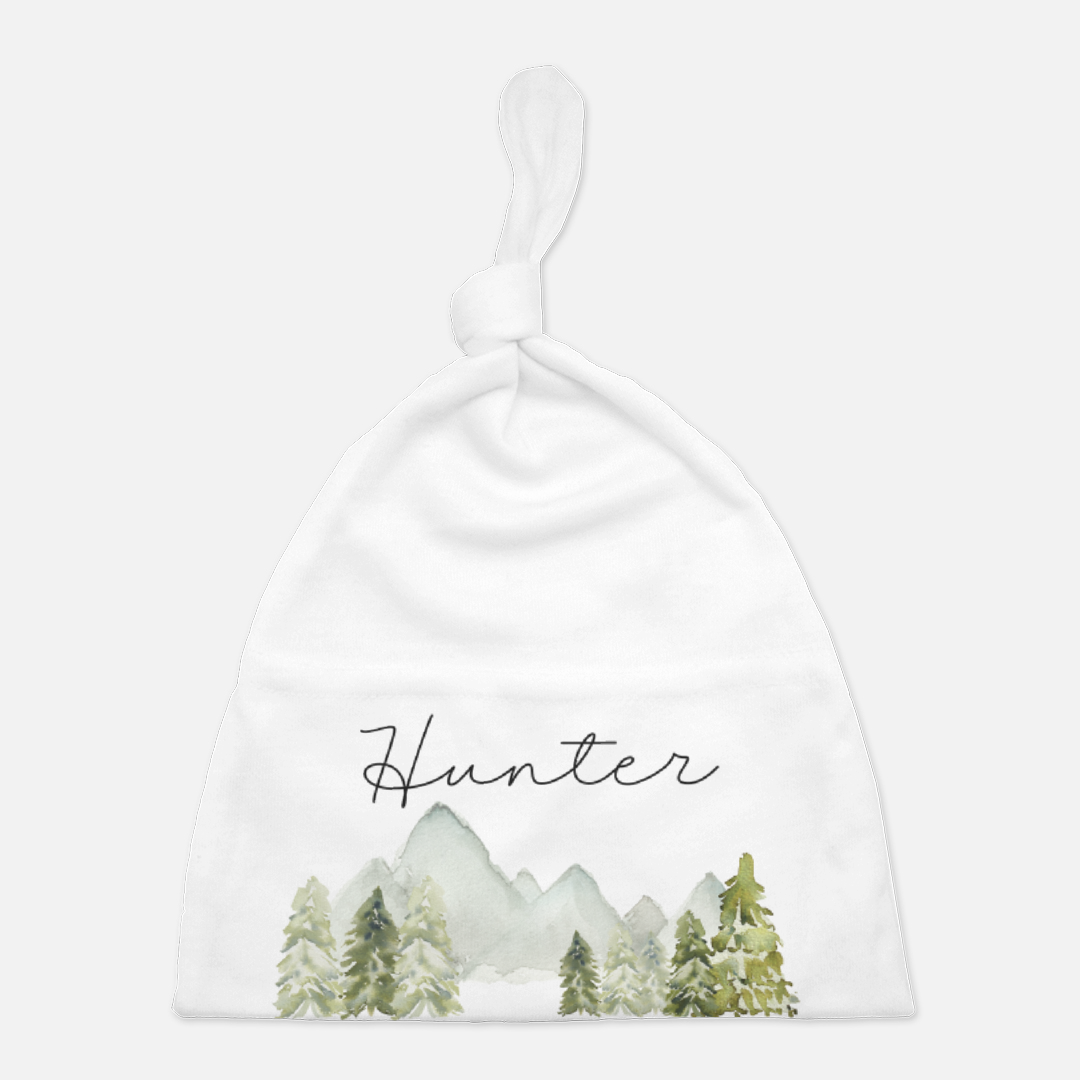Forest Swaddle and Hat Set, Mountains Hospital Baby Boy Blanket - Wild Green