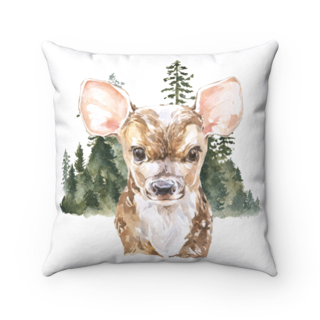 Deer Pillow Cover, Woodland Nursery Decor - Wild Woodland