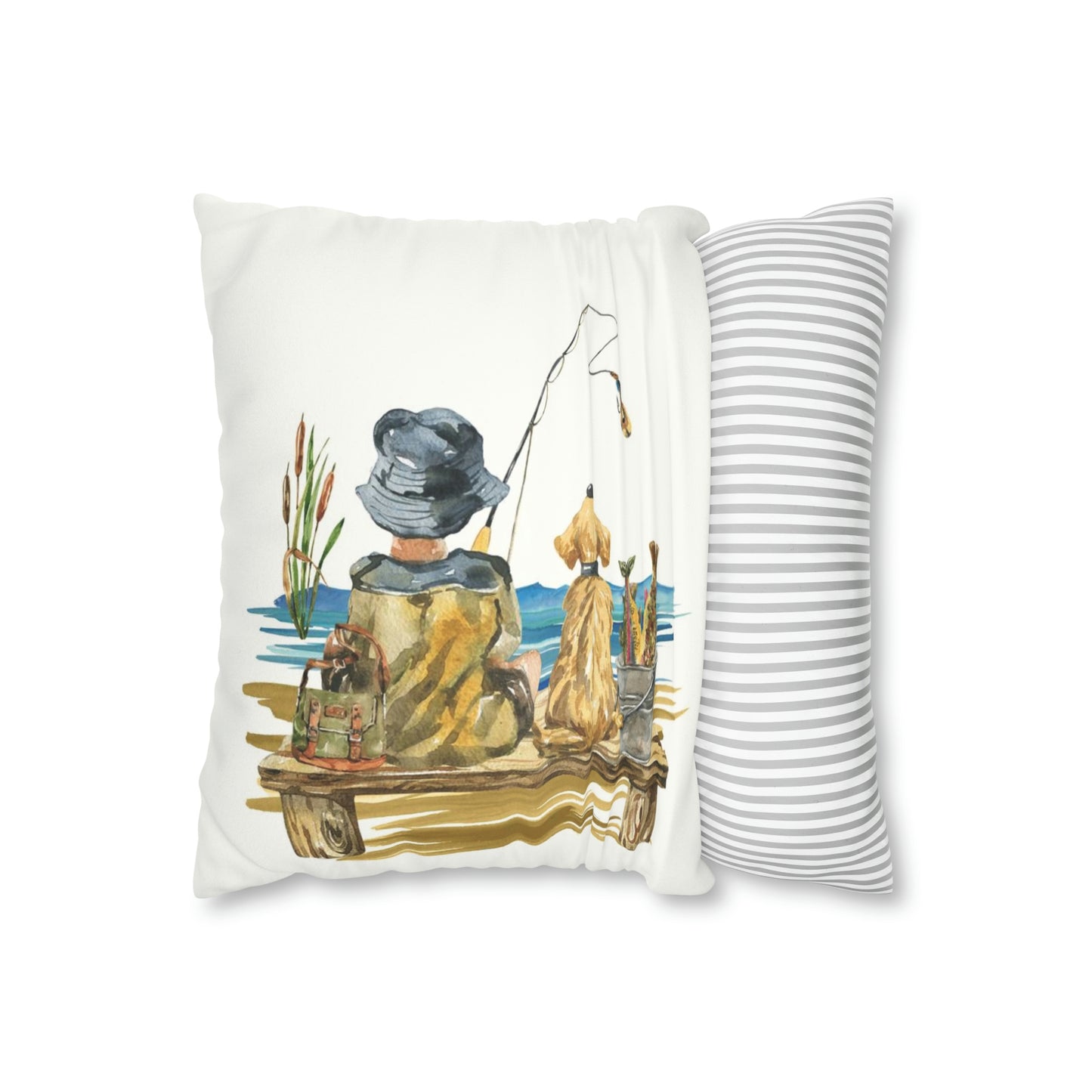Fishing pillow cover, Fishing nursery decor - Sweet Fisherman