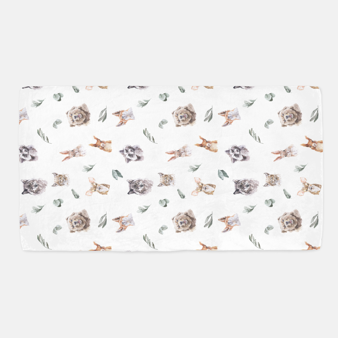 Woodland Animals Crib Sheet, Forest Nursery Bedding - Wild Woodland