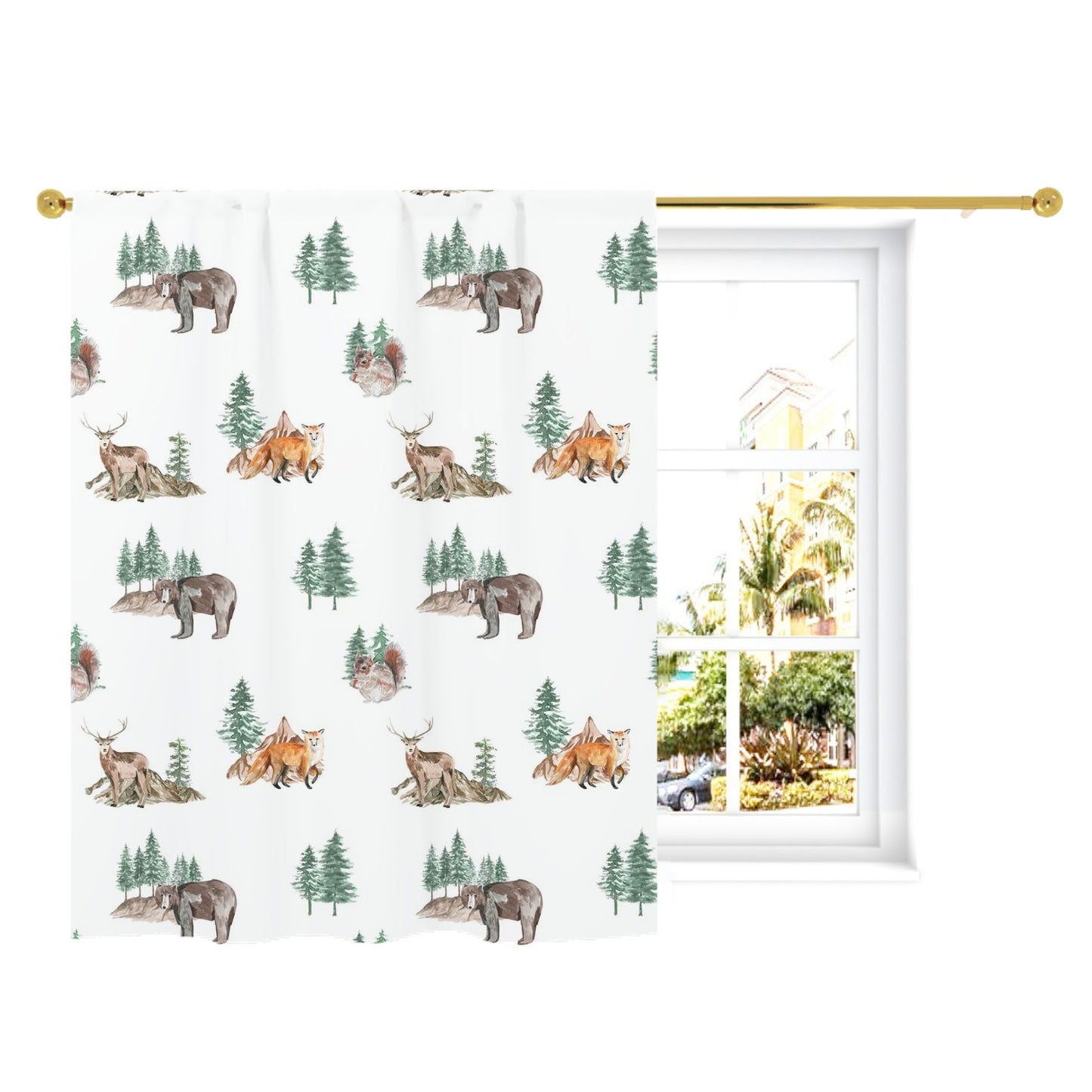 Woodland Curtain Single Panel, Forest Nursery Decor - Little Explorer