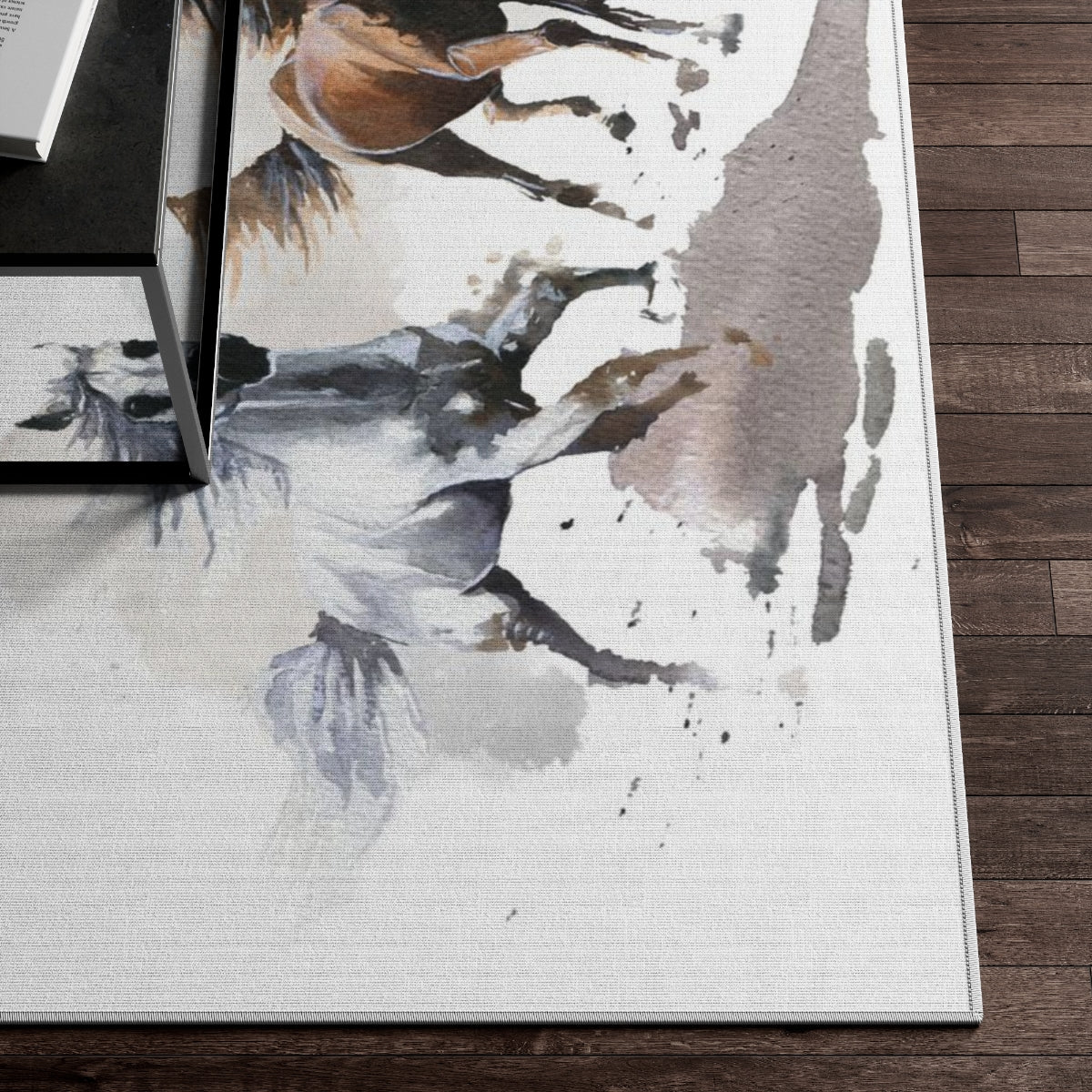 Horses Rug, Equestrian nursery rug, Anti- Slip backing - Wild Spirit