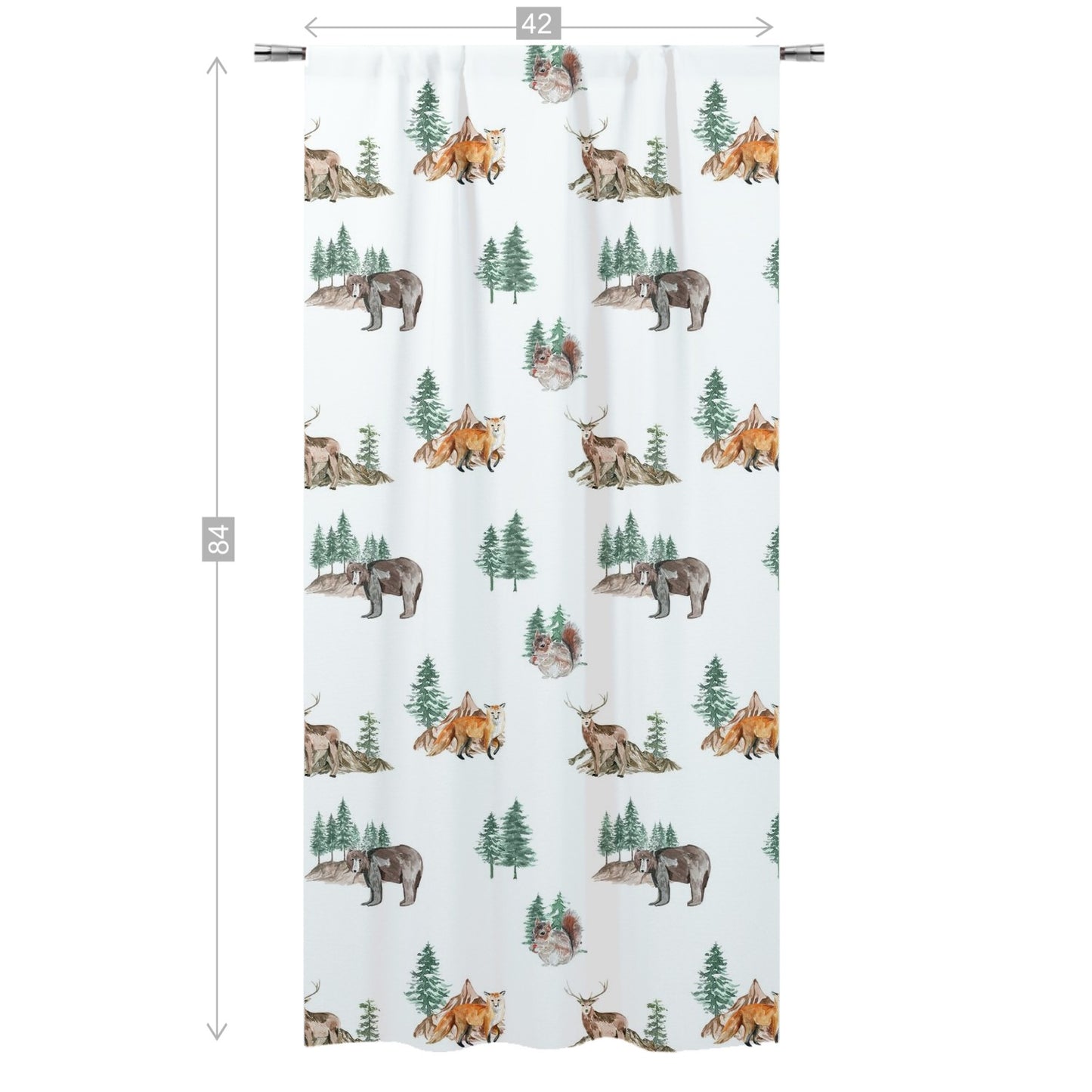 Woodland Curtain Single Panel, Forest Nursery Decor - Little Explorer