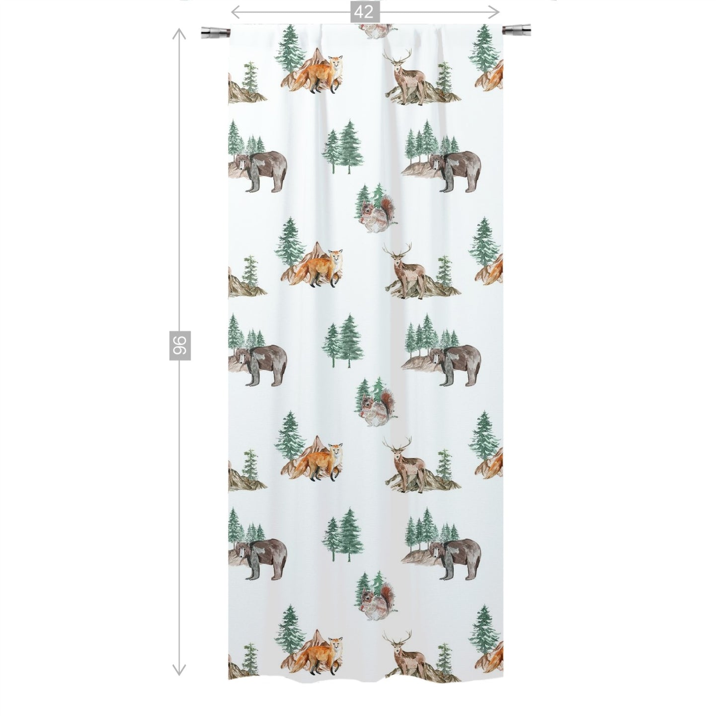 Woodland Curtain Single Panel, Forest Nursery Decor - Little Explorer