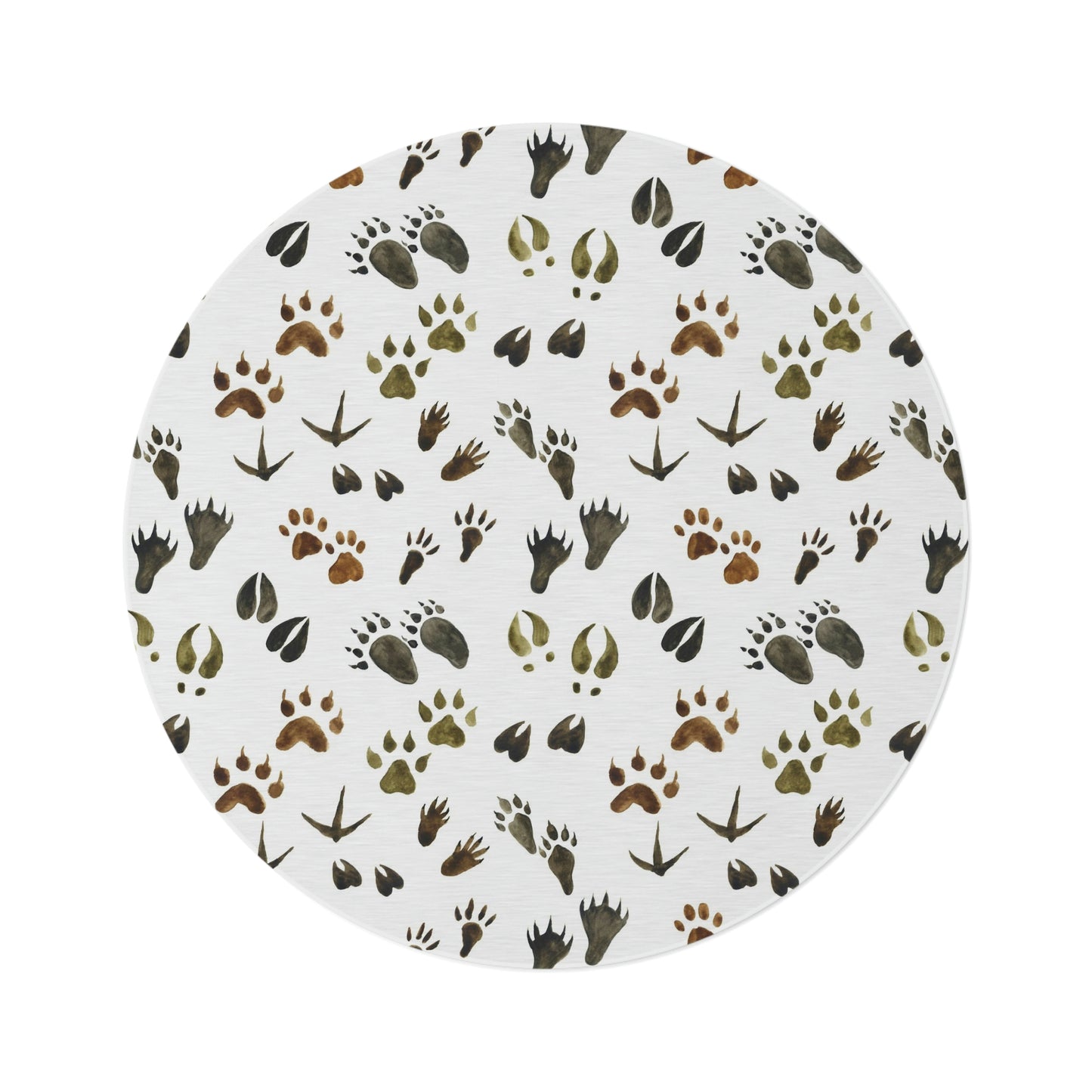 Animal tracks Rug, Woodland nursery decor - Footprints in the forest