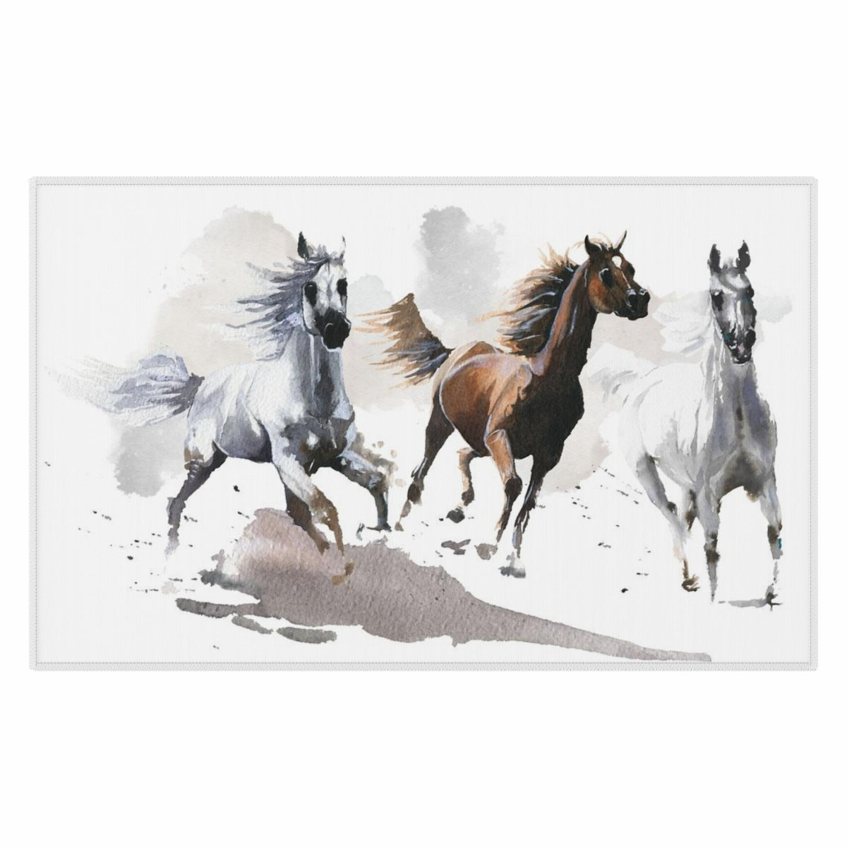 Horses Rug, Equestrian nursery rug, Anti- Slip backing - Wild Spirit