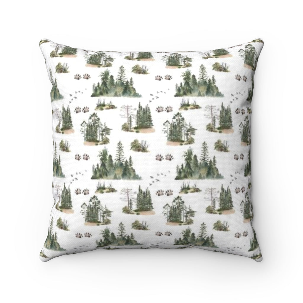 Bear pillow cover Double Side, Woodland Nursery Bedding - Forest Mist