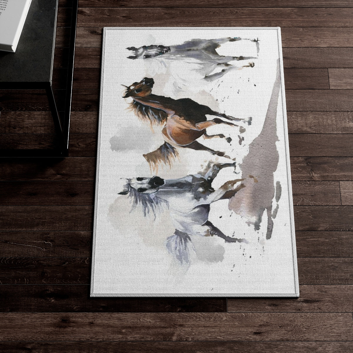 Horses Rug, Equestrian nursery rug, Anti- Slip backing - Wild Spirit