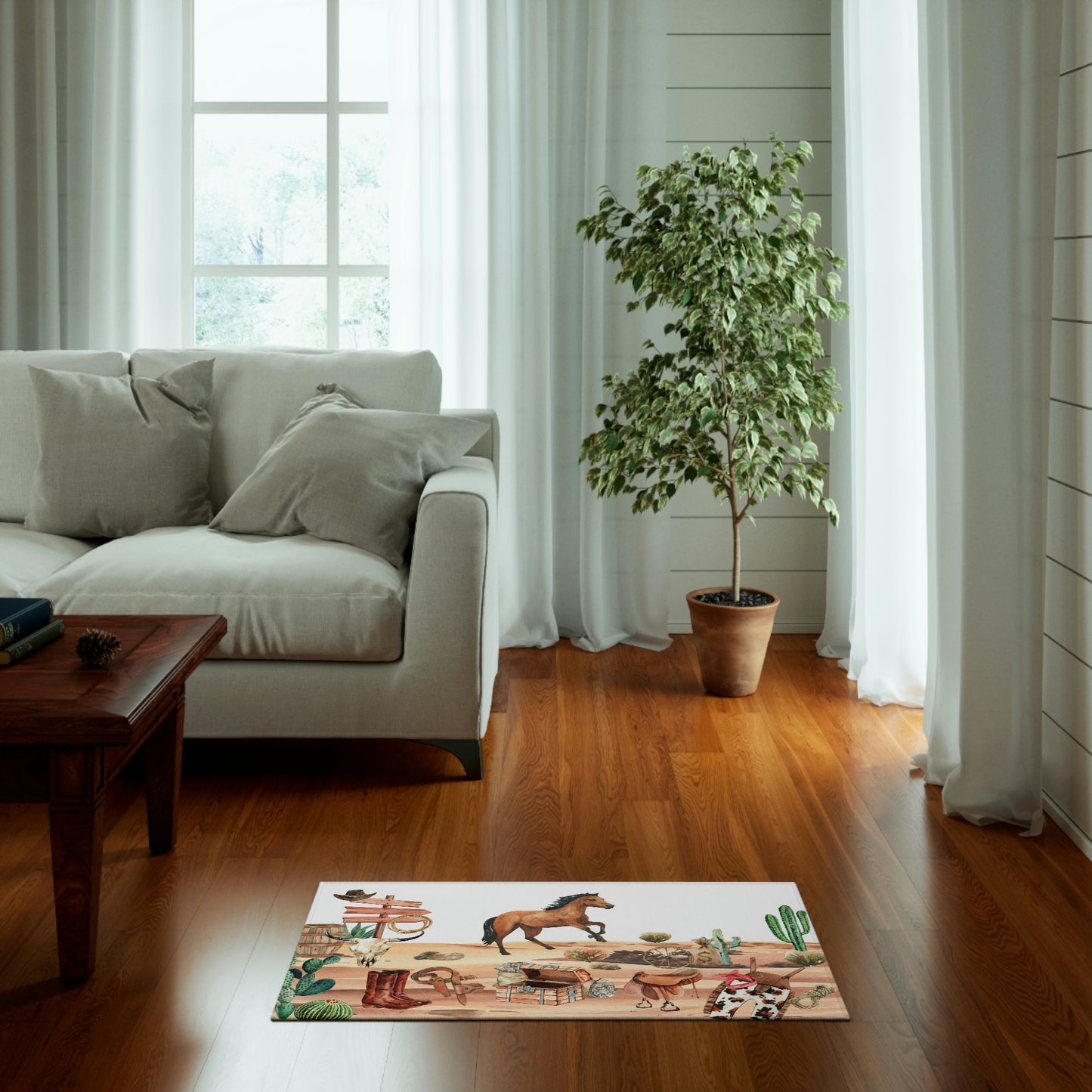 Cowboy rug, Western nursery rug, Anti-slip backing, Cowboy nursery decor - Cowboy Life