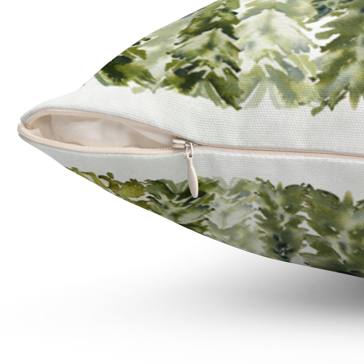 Pine Trees and Mountains Personalized Pillow, Woodland Nursery Decor - Wild Green