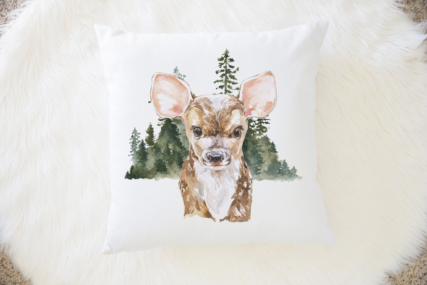 Deer Pillow Cover, Woodland Nursery Decor - Wild Woodland