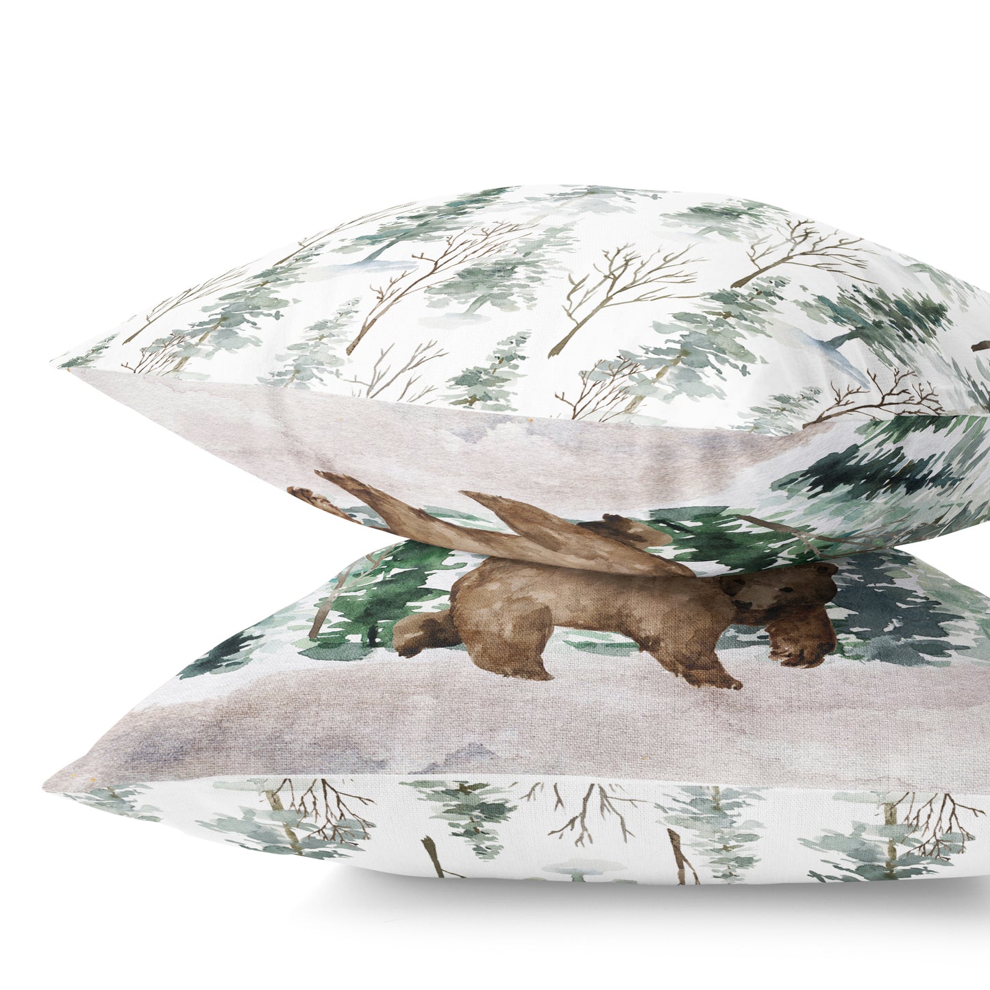Bear Personalized Pillow, Woodland Nursery Decor - Enchanted Forest