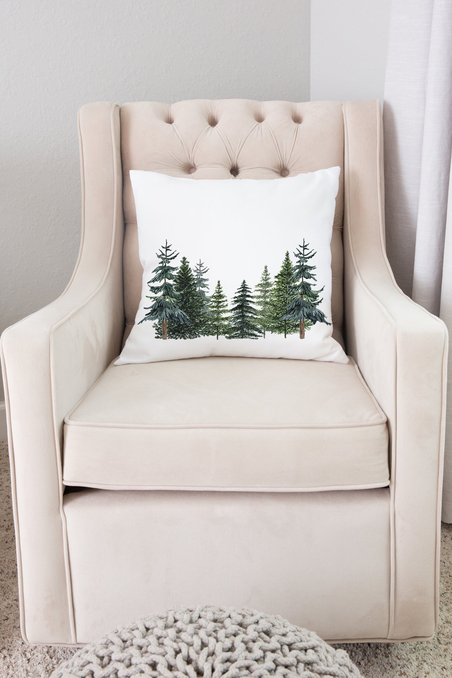 Pine Tress Pillow, Forest Nursery Decor - The Forest