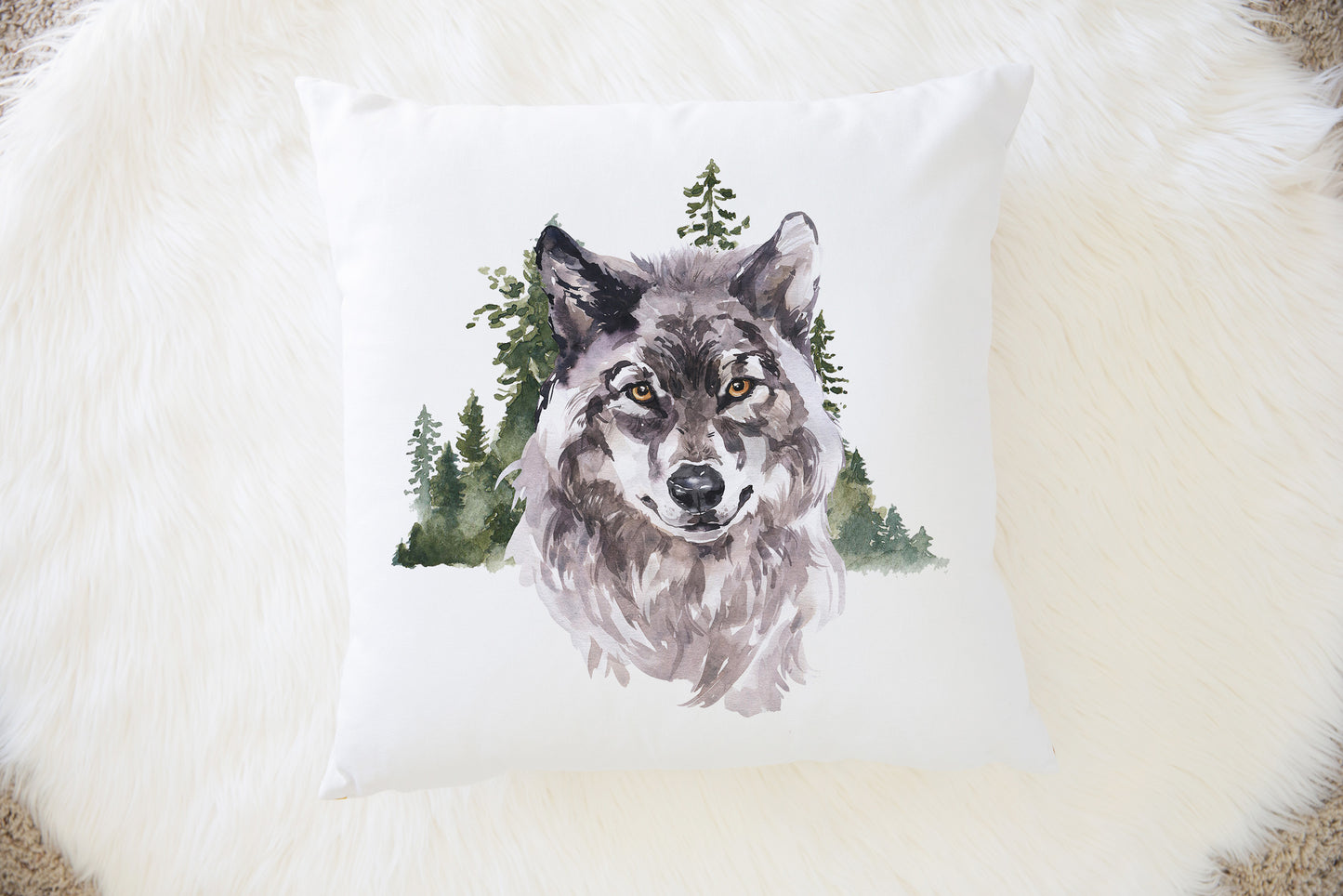 Wolf Pillow cover, Woodland Nursery Decor - Wild Woodland
