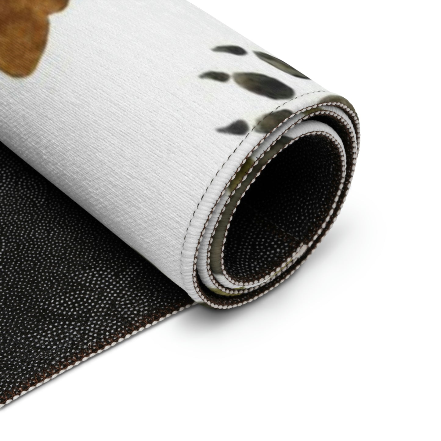 Animal tracks rug, Woodland rug anti-slip backing - Footprints in the forest
