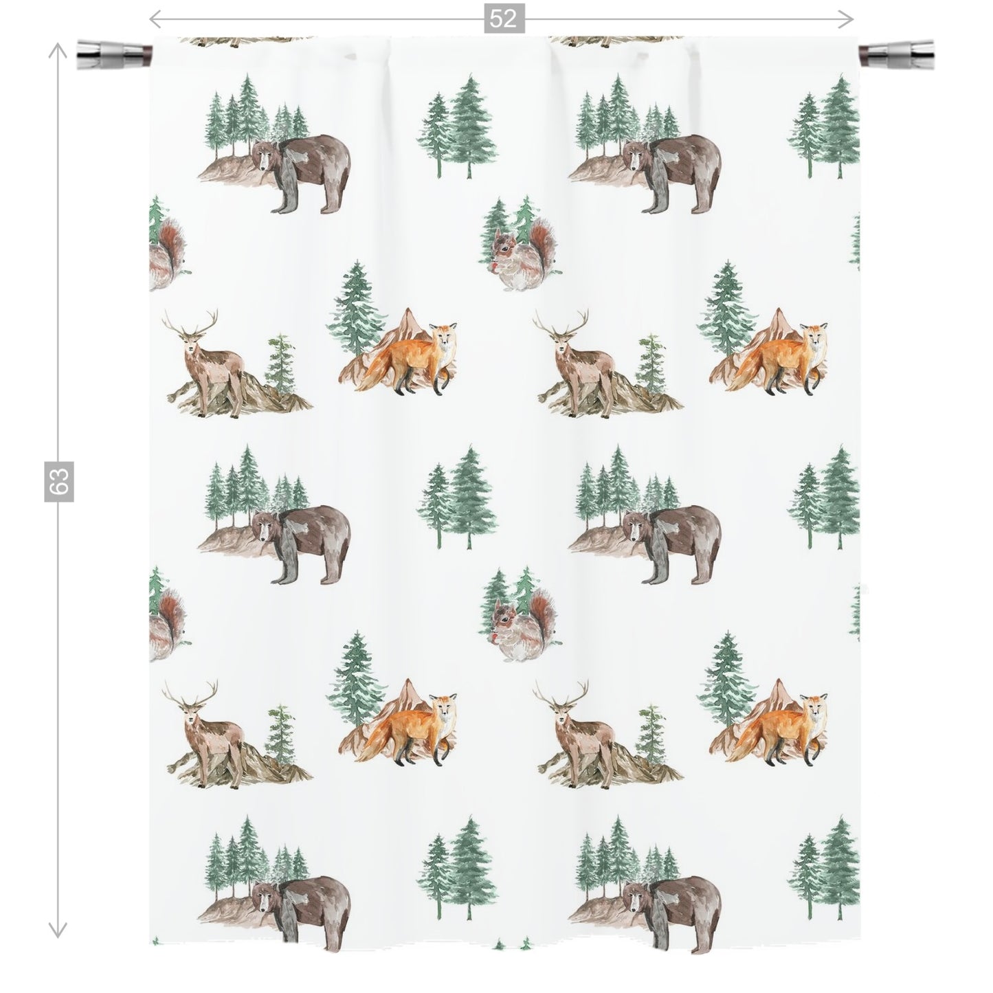 Woodland Curtain Single Panel, Forest Nursery Decor - Little Explorer