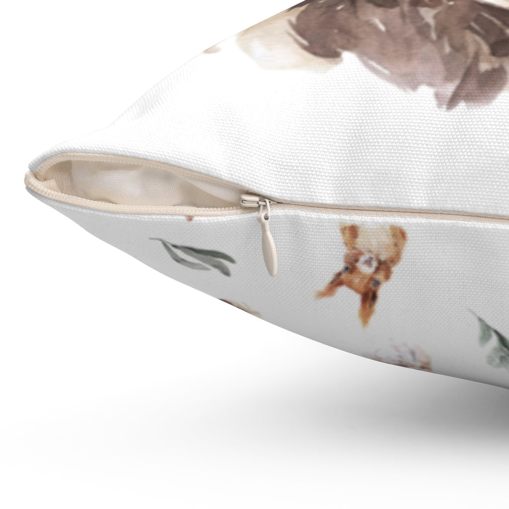 Bear Pillow Cover, Woodland Nursery Decor - Wild Woodland