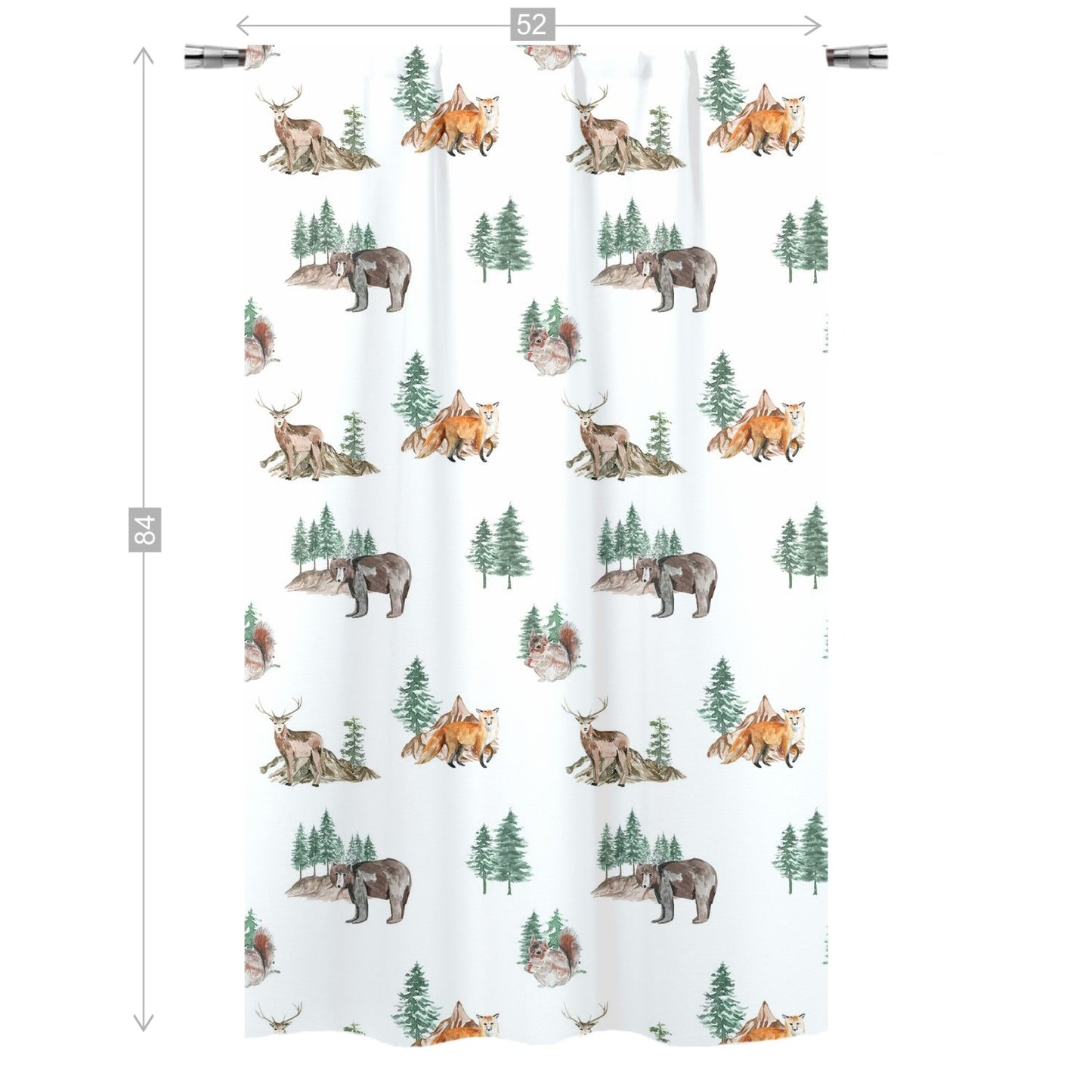 Woodland Curtain Single Panel, Forest Nursery Decor - Little Explorer
