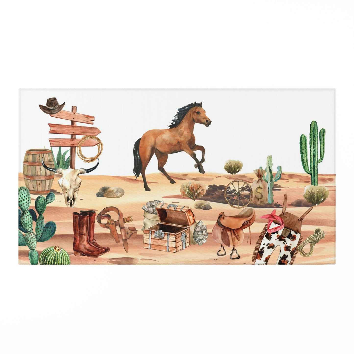 Cowboy rug, Western nursery rug, Anti-slip backing, Cowboy nursery decor - Cowboy Life