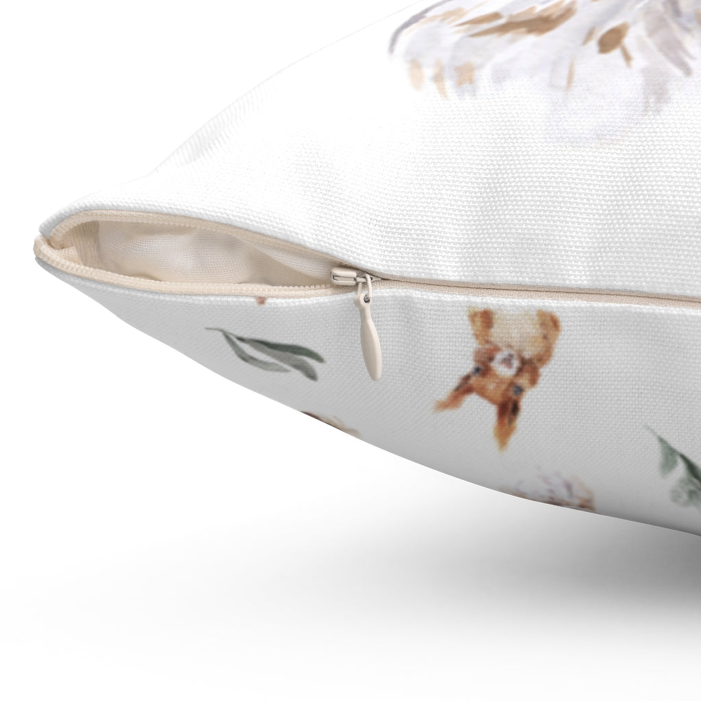 Lynx Pillow Cover Double-sided, Woodland Nursery Decor - Wild Woodland