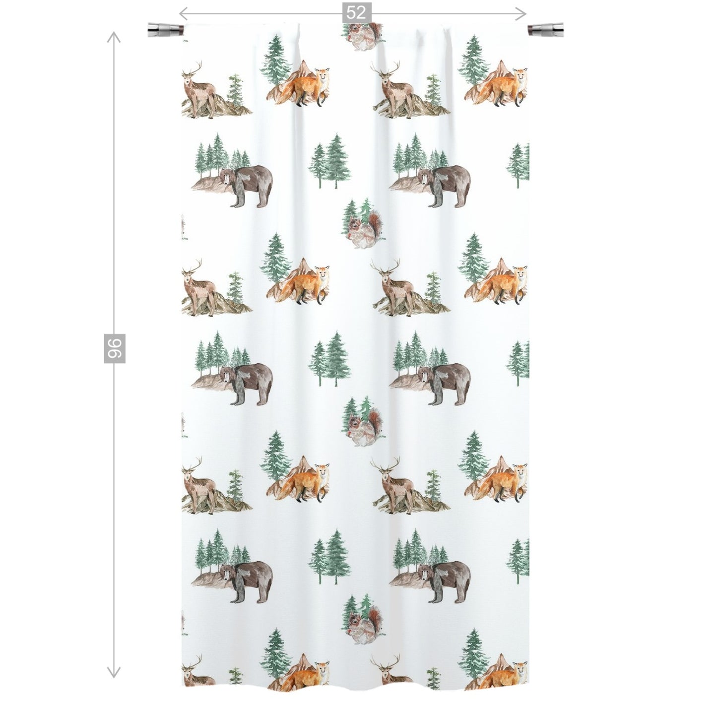 Woodland Curtain Single Panel, Forest Nursery Decor - Little Explorer