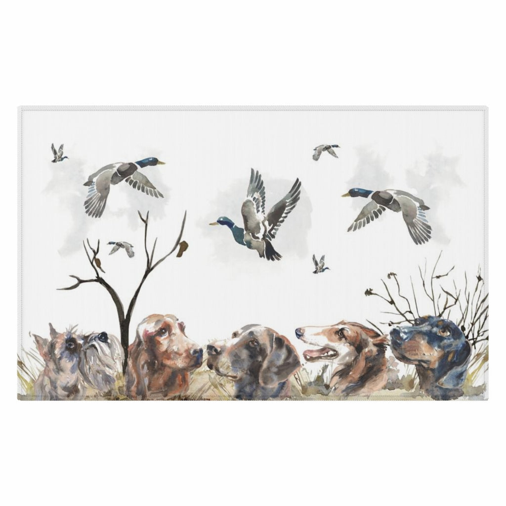 Hunting nursery rug, Anti-Slip backing, Ducks and dogs Hunting rug - Hunter