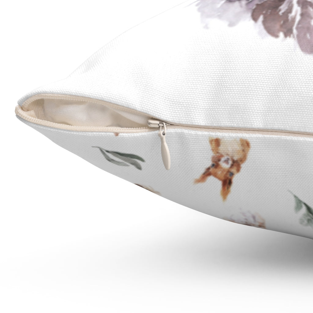 Raccoon Pillow Cover Double-Sided, Woodland Nursery Decor - Wild Woodland
