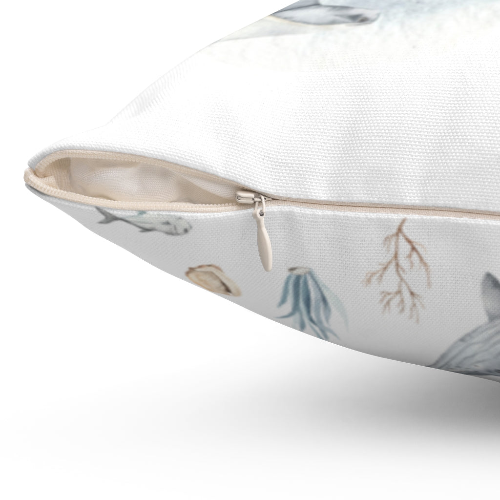 Whale Pillow Cover, Under The Sea Nursery Bedding - Deep Ocean