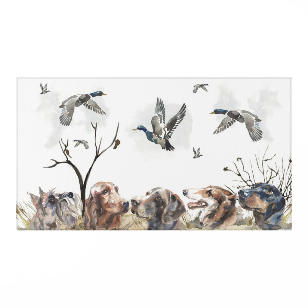 Hunting nursery rug, Anti-Slip backing, Ducks and dogs Hunting rug - Hunter