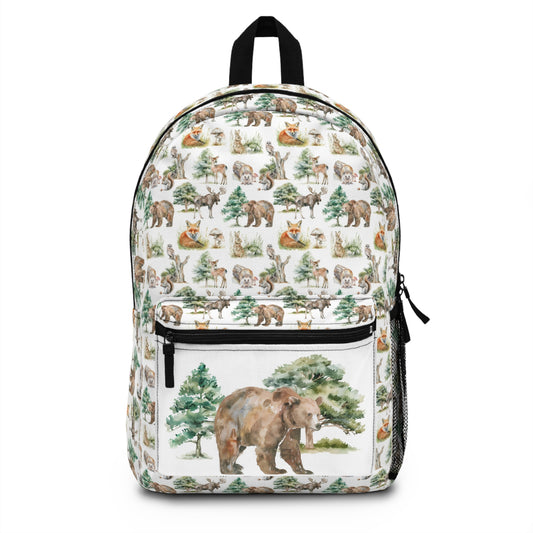 Personalized Bear Backpack, Woodland animals school bag