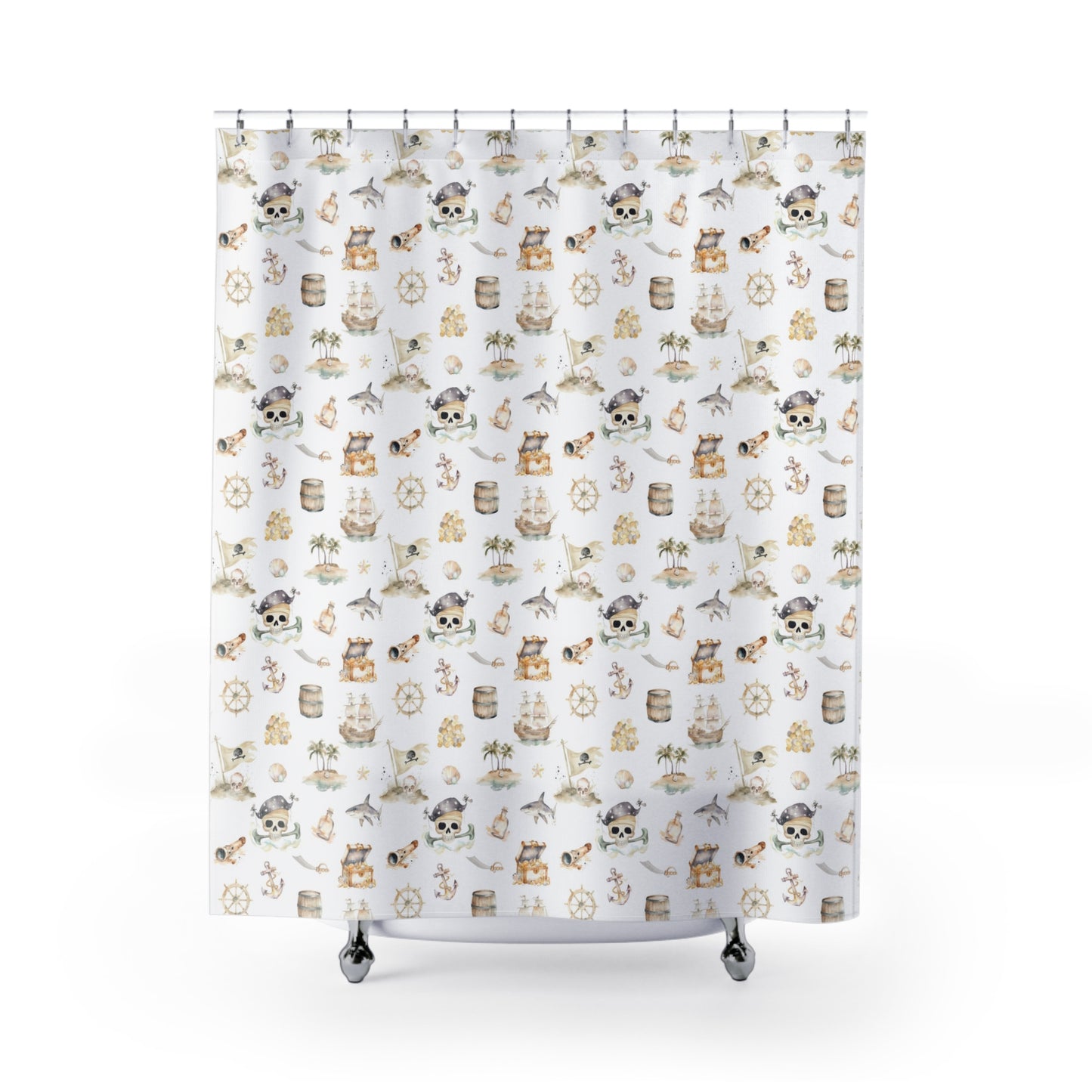 Pirate Shower Curtain, Pirate bathroom decor - Pirate Adventures