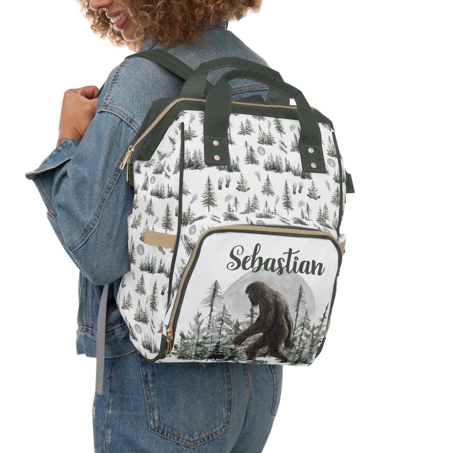 Personalized Bigfood  diaper bag | Sasquatch baby backpack -