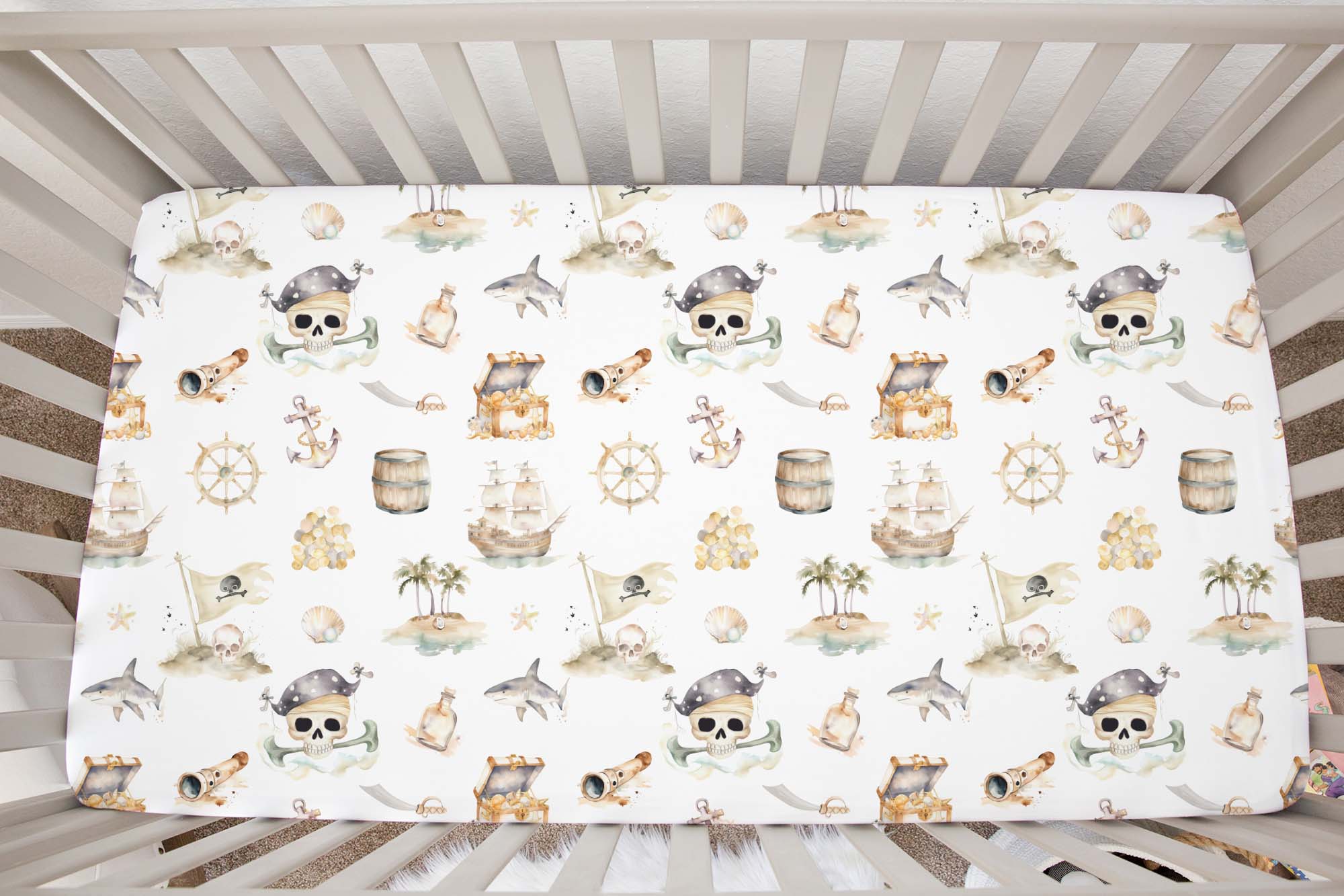 Pirate crib sheet Pirate crib bedding Pirate Adventures