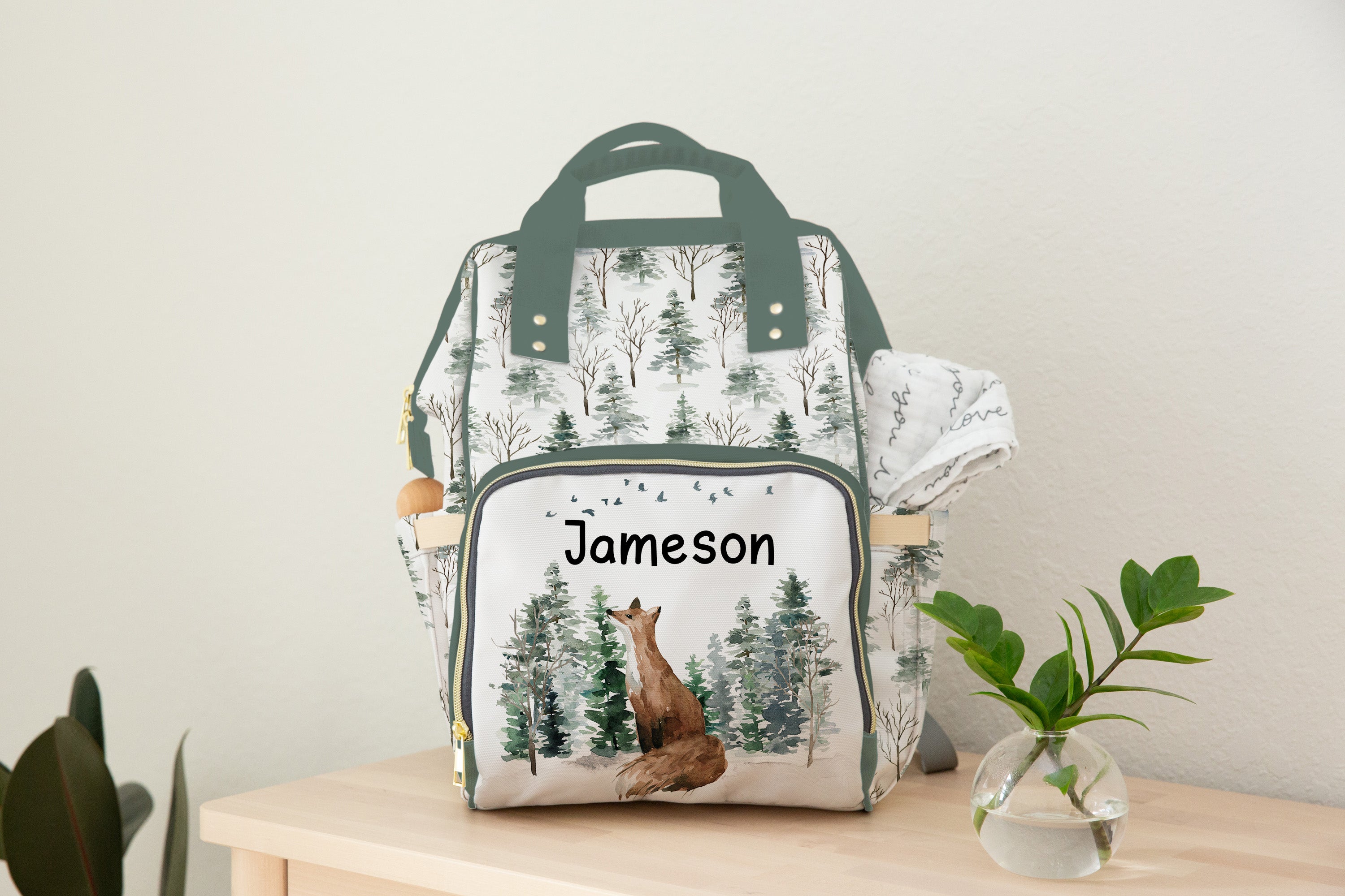 Personalized Fox diaper bag | Woodland baby backpack - Enchanted fores ...