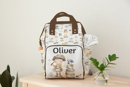 Personalized Pirate diaper bag |  Pirate baby backpack - Pirate Adventures