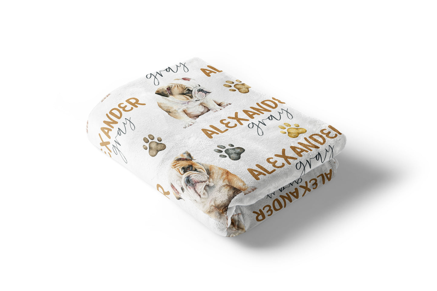 Personalized Puppy Bulldog Blanket, Dog Theme Bedding - Friends forever