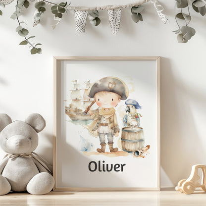 Personalized pirate wall art, Pirate nursery decor - Pirate Adventures