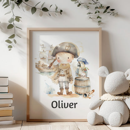 Personalized pirate wall art, Pirate nursery decor - Pirate Adventures