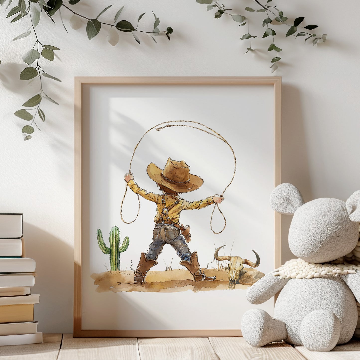 Cowboy Wall Art, Western Nursery Decor Set of 3 Unframed Prints