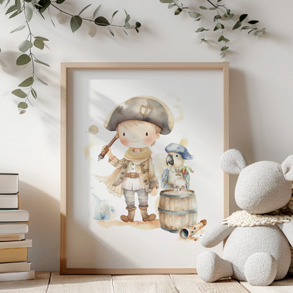 Pirate Printable Wall Art, Pirate Nursery Print - Pirate Adventures