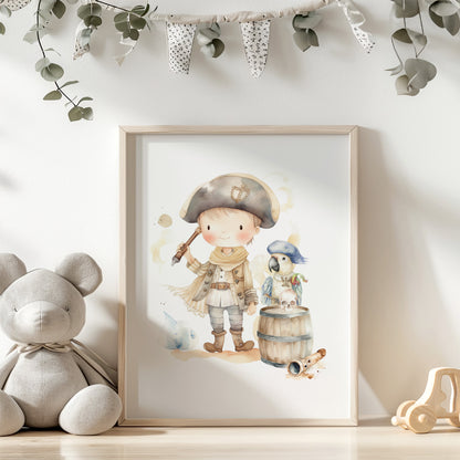 Pirate Printable Wall Art, Pirate Nursery Print - Pirate Adventures