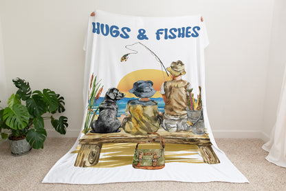 Fishing baby blanket, Fishing nursery bedding - Sweet Fisherman