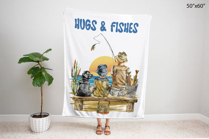 Fishing baby blanket, Fishing nursery bedding - Sweet Fisherman