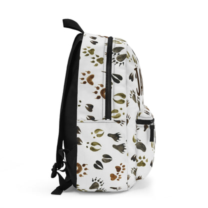 Personalized Animal Tracks Backpack, Woodland Boys Back To School Bag - Footprints in the forest