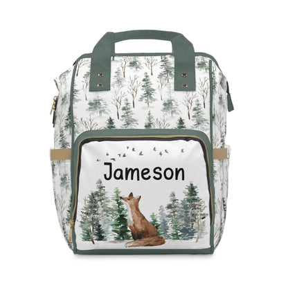 Personalized Fox diaper bag | Woodland baby backpack - Enchanted forest