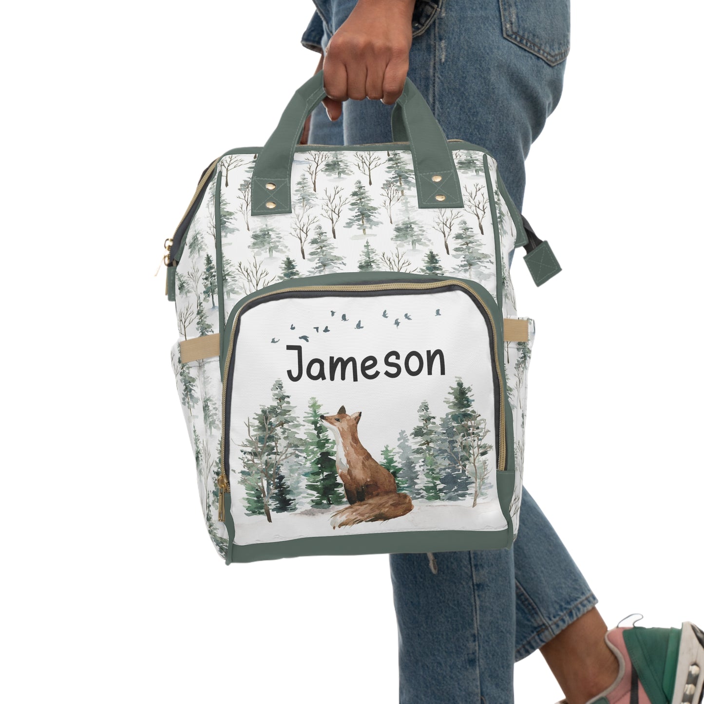 Personalized Fox diaper bag | Woodland baby backpack - Enchanted forest
