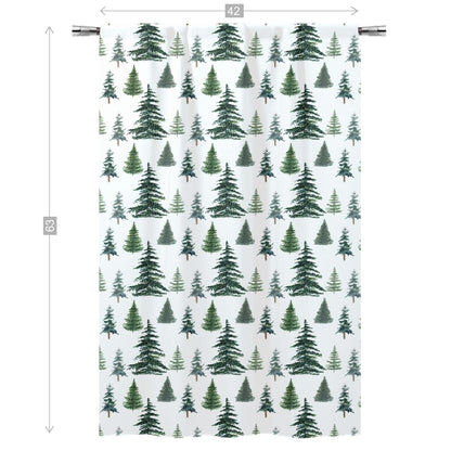 Pine Trees Curtain Single Panel, Woodland Nursery Decor - The Forest