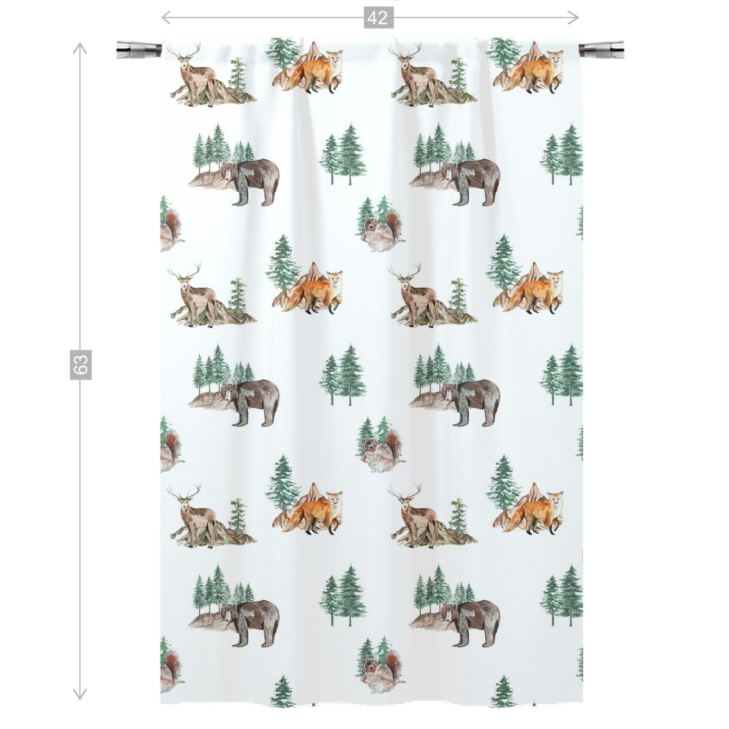 Woodland Curtain Single Panel, Forest Nursery Decor - Little Explorer